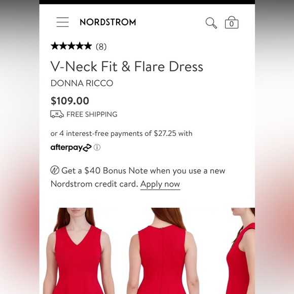 NWT Red Donna Ricco fit and flare dress! - Picture 3 of 6